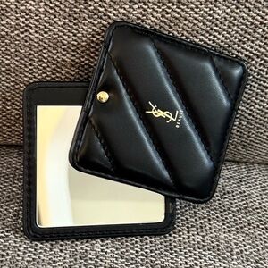 Yves Saint Laurent Beauty Square Compact Pocket Mirror Black New